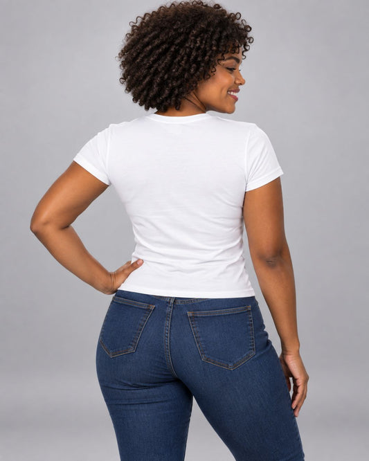 Baby Look Feminina Vai com Calma Estampa Retrô