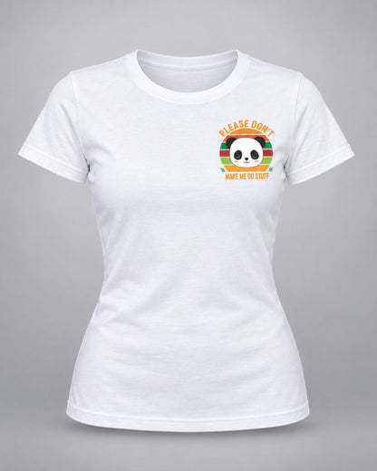 Baby Look Feminina Panda Frente e Costas