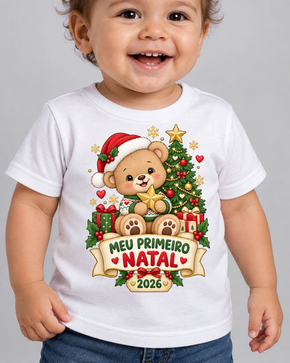 Camiseta Infantil Meu Primeiro Natal 2026