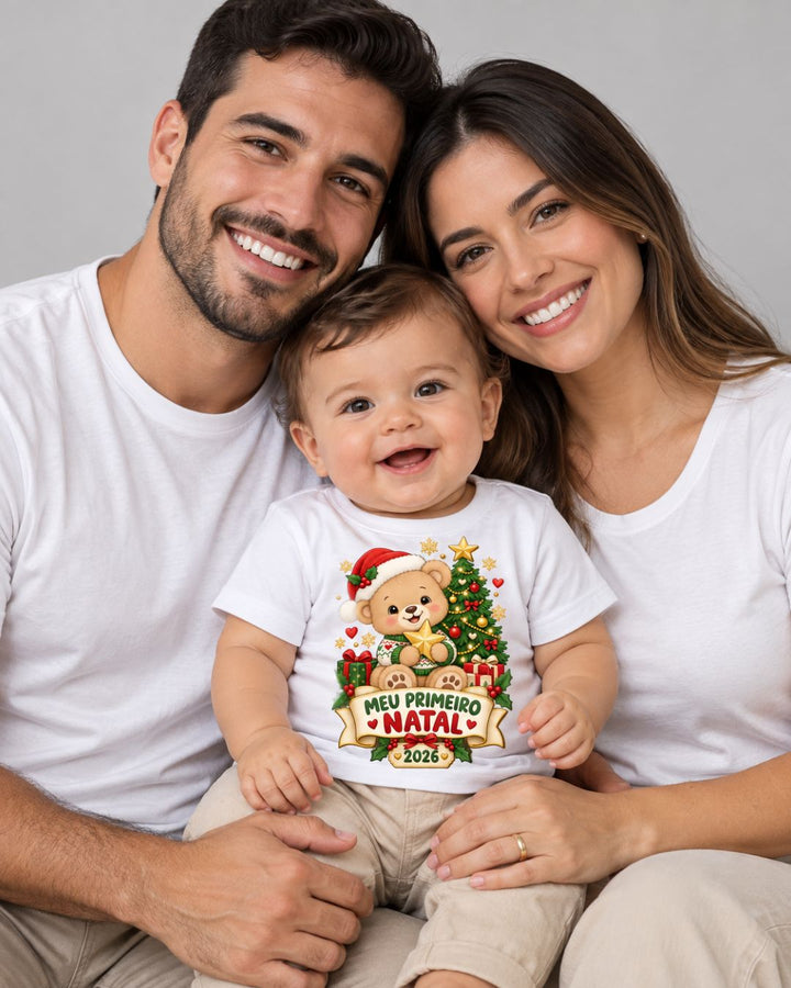 Camiseta Infantil Meu Primeiro Natal 2026