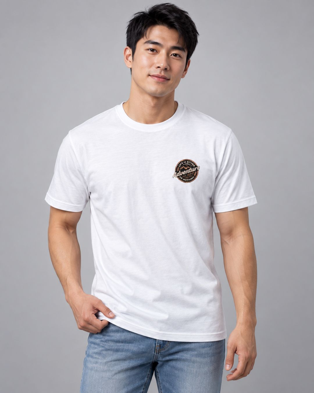 Camiseta Masculina Adventure Estampa Frente e Costas