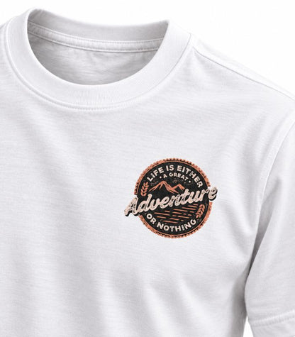 Camiseta Masculina Adventure Estampa Frente e Costas