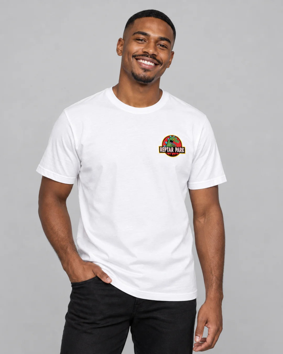 Camiseta Masculina Reptar Park Estampa Frente e Costas