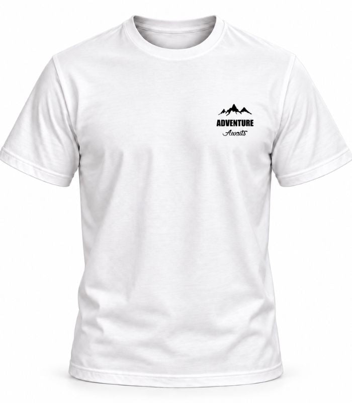 Camiseta Masculina The Mountains Are Calling Frente e Costas
