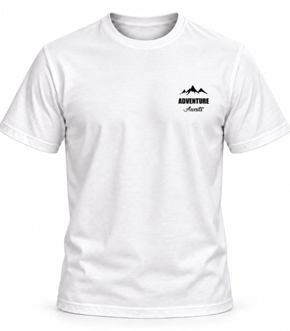 Camiseta Masculina The Mountains Are Calling Frente e Costas