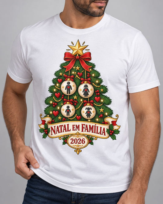 Camiseta Natal em Família 2026 – Adulto e Infantil
