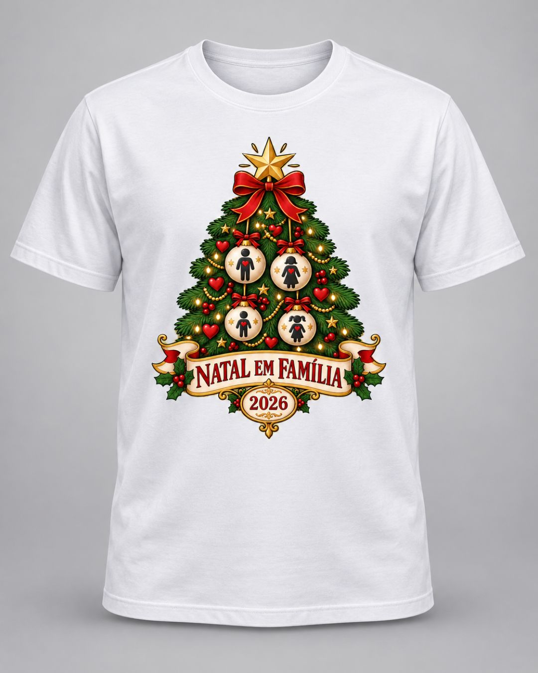 Camiseta Natal em Família 2026 – Adulto e Infantil