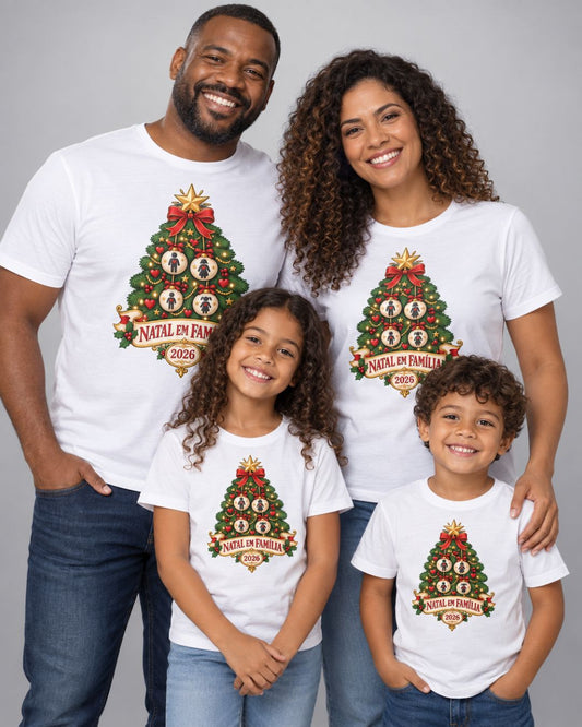 Camiseta Natal em Família 2026 – Adulto e Infantil